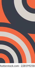 Composición geométrica en colores minimalistas, vector de fondo en naranja y azul, composiciones editables, divertidas. Curvas, circulares y rectángulos mezclados.