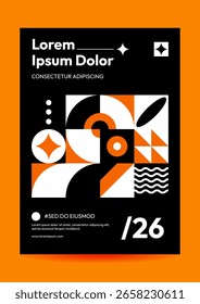 Geometric Composition Poster with Abstract Shapes and Typography