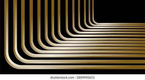 geometric composition, repetition of lines or planes with gold and brown gradient colors as inspiration in applied art design or graphic design