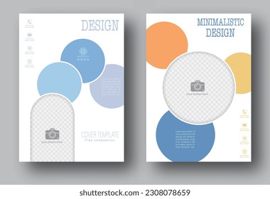 Geometric composition. A set of templates for the design of banners, posters and posters. Layout of the book cover, brochures, booklets and catalogs. An idea for creative design