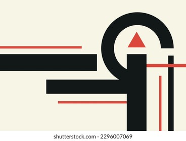 Geometric composition of simple elements on a white background. Classic business design with geometric shapes for backgrounds, brochures, presentations and more. Vector illustration.
