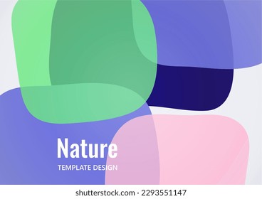 Geometric composition with a transparent overlay of colored rounded, square shapes. Vector illustration.