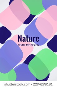 Geometric composition with a transparent overlay of colored rounded, square shapes. Vector illustration.