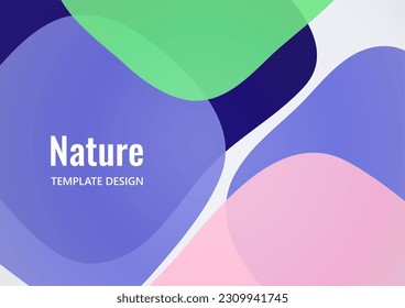 Geometric composition with a transparent overlay of colored rounded, square shapes. Vector illustration.