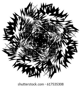 Geometric concentric element. Abstract spiral shape vector illustration
