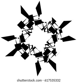 Geometric concentric element. Abstract spiral shape vector illustration