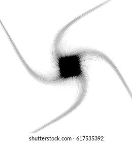 Geometric concentric element. Abstract spiral shape vector illustration