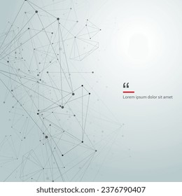 Geometric concept structure network. Abstract polygonal with connecting dots and lines. Global connect element. Data polygonal vector