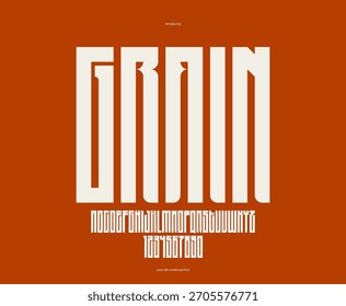 Geometrische Sans Serif Schrift, Vektor groß und massiv einfache minimale Schriftart, Poster und Werbung Buchstaben und Zahlen Alphabet für Logos Header oder Slogans.