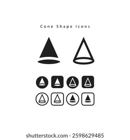 Geometric Cone Shape Icons and Vectors