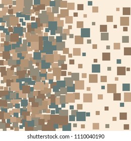 Geometric confetti vector background. Scatter of square elements. Random colored squares. Dynamic vector illustration for decorations, paper packaging, textile

