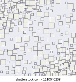 Geometric confetti vector background. Scatter of square elements. Random colored squares. Dynamic vector illustration for decorations, paper packaging, textile

