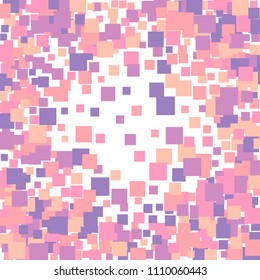 Geometric confetti vector background. Scatter of square elements. Random colored squares. Dynamic vector illustration for decorations, paper packaging, textile

