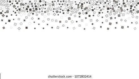 Geometric Confetti Vector Background. Scattered Random Framed Squares. Decorative abstract dynamic backdrop. Holiday, celebration decoration, paper packaging, textile design, covers
