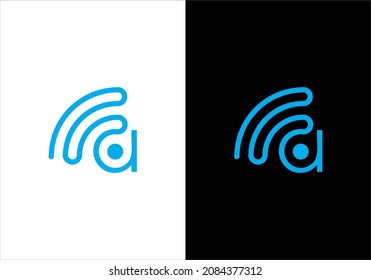 geometric A connect letter logo
