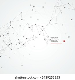 Línea de conexión geométrica y puntos. Fondo gráfico de tecnología simple. Comunicación geométrica moderna. Diseño de banner vectorial