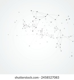 Geometric connect line and dots. Simple technology graphic background. Modern geometric communication. Vector banner design