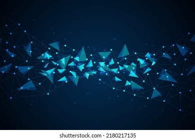 Geometric connected abstract background. Connecting dots and lines. Technology background