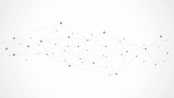 Geometric connected background. Connecting dots and lines. Global network connection. Banner template for technology.