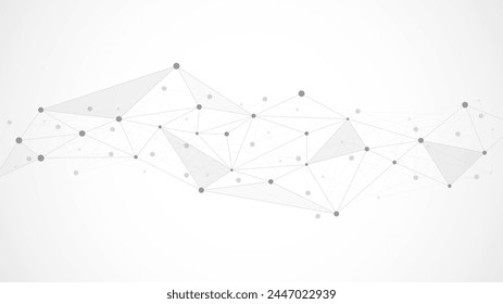 Geometric connected background. Connecting dots and lines. Global network connection. Banner template for technology.