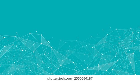 Geometrisch verbundener Hintergrund. Verbinden von Punkten und Linien. Globale Netzwerkverbindung. Bannervorlage für Technologie.