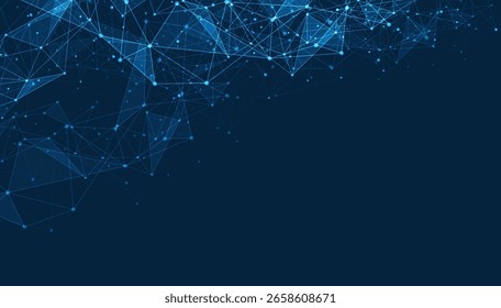 Geometrisch verbundener Hintergrund. Verbinden von Punkten und Linien. Globale Netzwerkverbindung. Bannervorlage für Technologie.