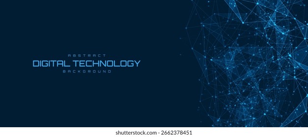 Fondo geométrico conectado. Conectando puntos y líneas. Conexión de red global. Plantilla de Anuncio para la tecnología.