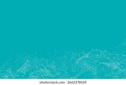 Geometric connected background. Connecting dots and lines. Global network connection. Banner template for technology.