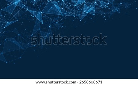 Geometric connected background. Connecting dots and lines. Global network connection. Banner template for technology.