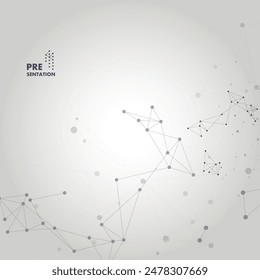 Geometric connected line and dots. Abstract pattern texture. Simple technology graphic background. Vector banner design