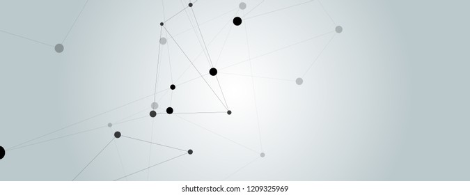 Geometric connected line and dots and vector banner design.