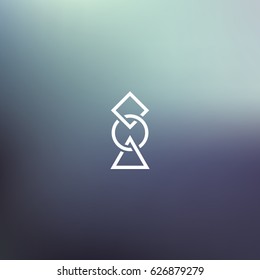 Geometric connected shapes, vector illustration