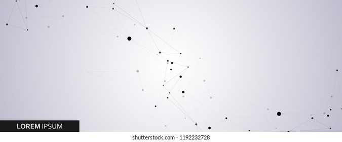 Geometric connected technology design with lines and dots.