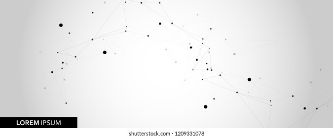 Geometric connected technology design with lines and dots.