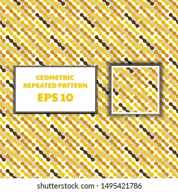 Geometric connecting yellow and orange circle line in 45 degree angle for background, wallpaper, cover, banner, paper wrapping 