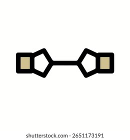 Geometric connector joins shapes cleanly centered isolated graphic