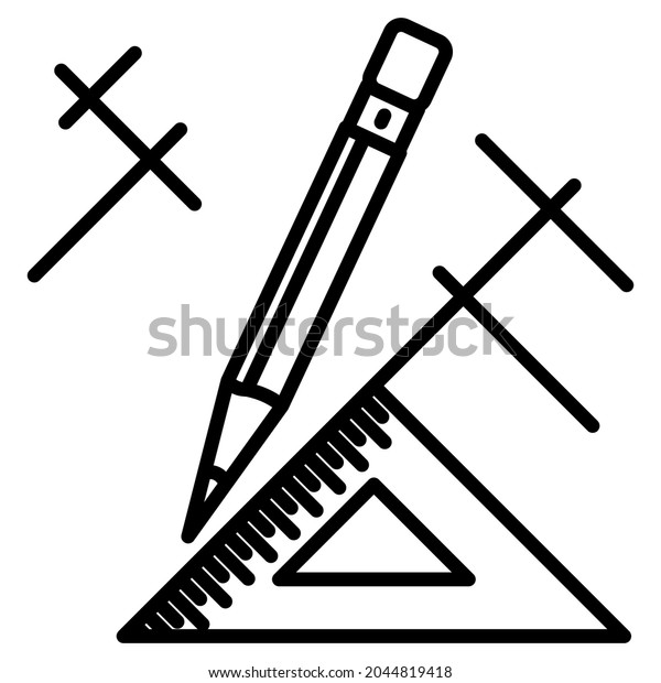 Geometric Construction Drawing Tools Architectural Drawing Stock Vector ...