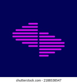 Logo de construcción geométrica. Mínimo, digital, estilo corporativo. Icono de diseño moderno. Ilustración gráfica. Símbolo creativo sagrado de geometría. Señal de web, tecnología, triángulo. Flecha, marca de dirección.