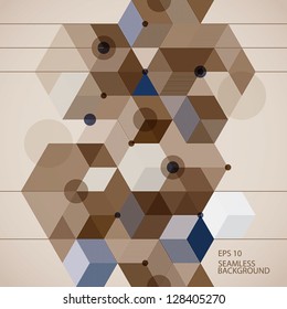 Geometric contemporary style seamless pattern with vertical elements, 3d vector background.