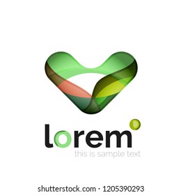 Geometric convergence vector business icon template