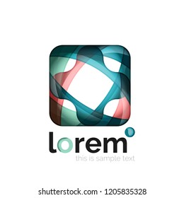 Geometric convergence vector business icon template