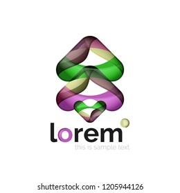 Geometric convergence vector business icon template