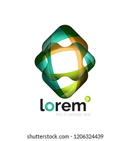 Geometric convergence vector business icon template
