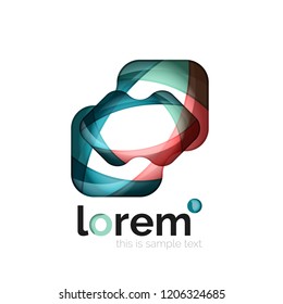 Geometric convergence vector business icon template