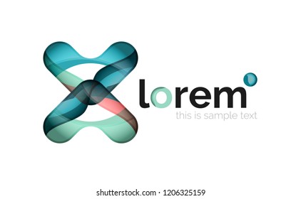 Plantilla de icono de negocio de vector de convergencia geométrica