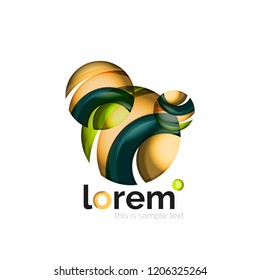 Geometric convergence vector business icon template