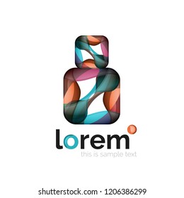 Geometric convergence vector business icon template