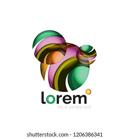 Geometric convergence vector business icon template