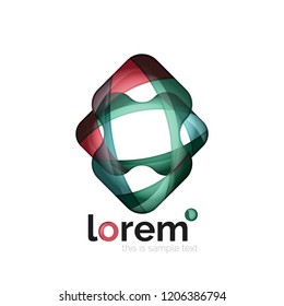 Plantilla de icono de negocio de vector de convergencia geométrica