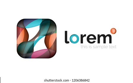 Geometric convergence vector business icon template